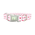 Pink Bow Heart Dog Collar - plastic silver