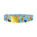 Christmas Dogs Blue Dog Collar - metal gold