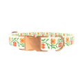 Cross Stitch Flower Dog Collar - metal silver