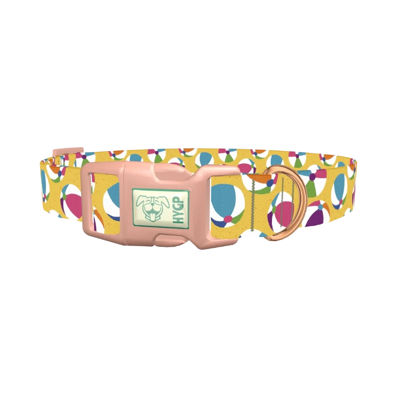 Beach Ball Dog Collar - plastic rose gold