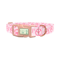Peace Flower Dog Collar - plastic gold
