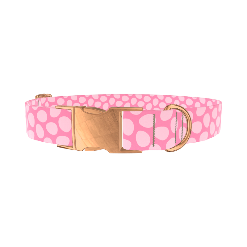 Pink Easter Egg Dog Collar - metal rose gold