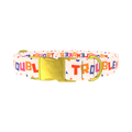 Geometric Letter Dog Collar - metal gold