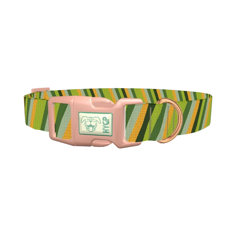 Geometric Diagonal Dog Collar - plastic rose gold