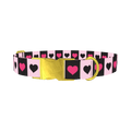 Valentine Heart Stripe Dog Collar - metal gold