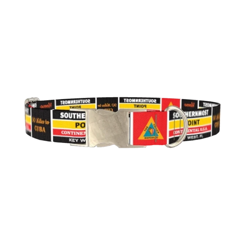 Key West Landmark Dog Collar - metal silver