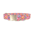 Colorful Donut Dog Collar - metal silver