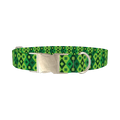 Diamond Clover Pattern Dog Collar - metal silver
