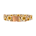 Sunflower Leaf Dog Collar - metal rose gold