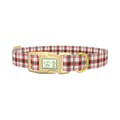 Festive Light Plaid Dog Collar - plastic gold