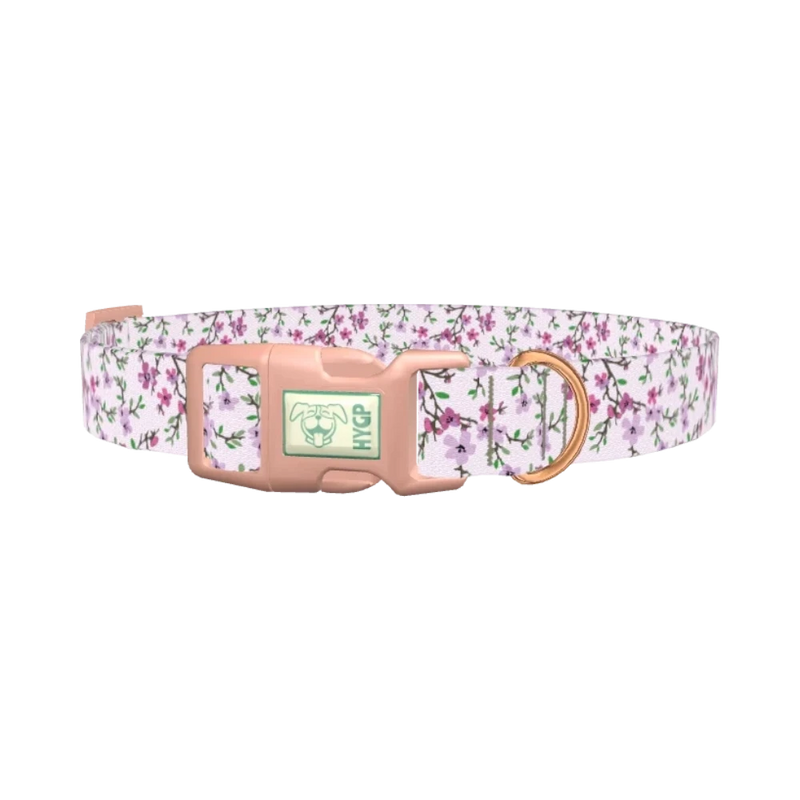Cherry Blossom Dog Collar - plastic rose gold