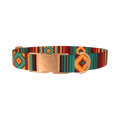 Tribal Stripes Dog Collar - metal rose gold