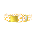 Yellow Daisy Dog Collar - metal gold
