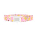 Pink Banana Pattern Dog Collar - plastic silver