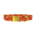 Autumn Harvest Pumpkin Dog Collar - metal gold