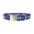 Christmas Stars Dog Collar - metal silver