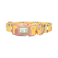 Surfboard Beach Dog Collar - plastic rose gold