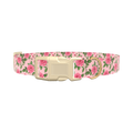 Floral Rose Dog Collar - plastic rose gold