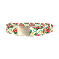 Tropical Hibiscus Dog Collar - metal silver