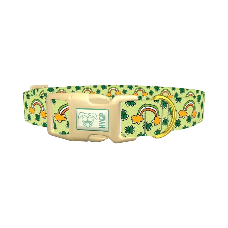 Leprechaun Rainbow Dog Collar - plastic gold