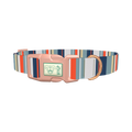 Beige Blue Stripe Dog Collar - plastic rose gold