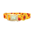 Peace Symbol Sunflower Dog Collar - plastic gold