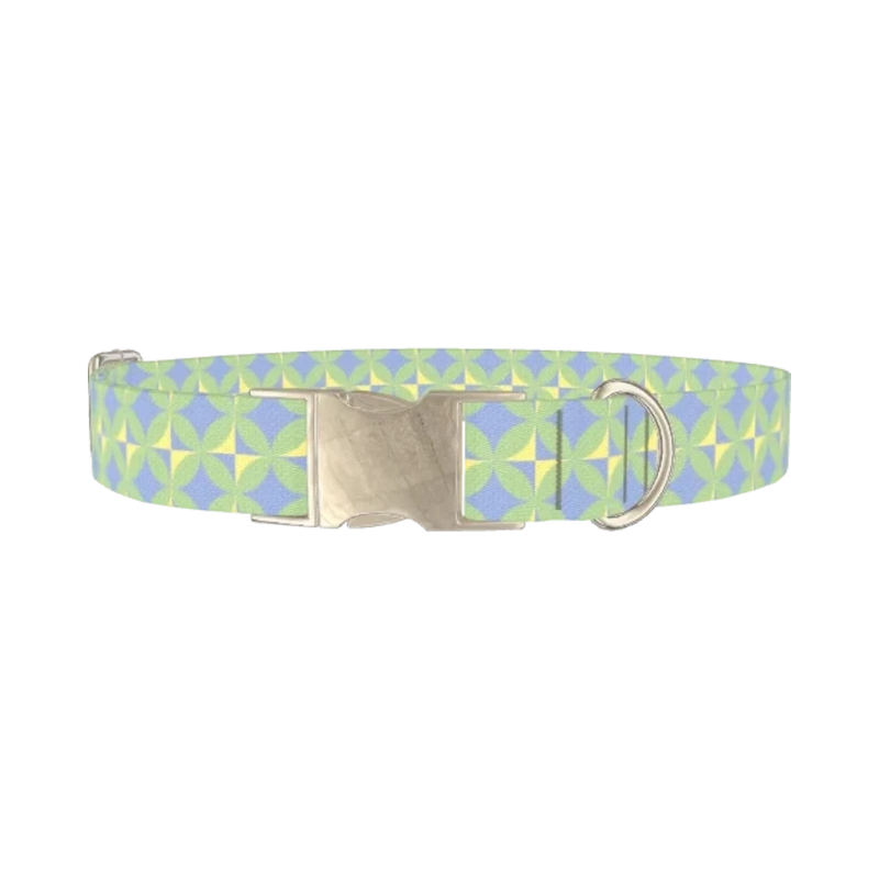 Geometric Petal Dog Collar - metal silver