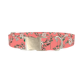 Pink Rosehip Dog Collar - metal silver