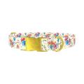 Colorful Floral Bouquet Dog Collar - metal gold