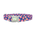 Blue Peppermint Swirl Dog Collar - plastic silver