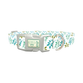 Leaf Pattern Dog Collar - plastic silver