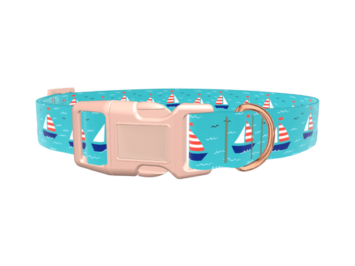 Nautical Sailboat Dog Collar