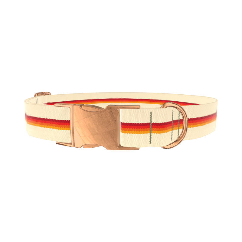 Retro Geometric Dog Collar - metal silver