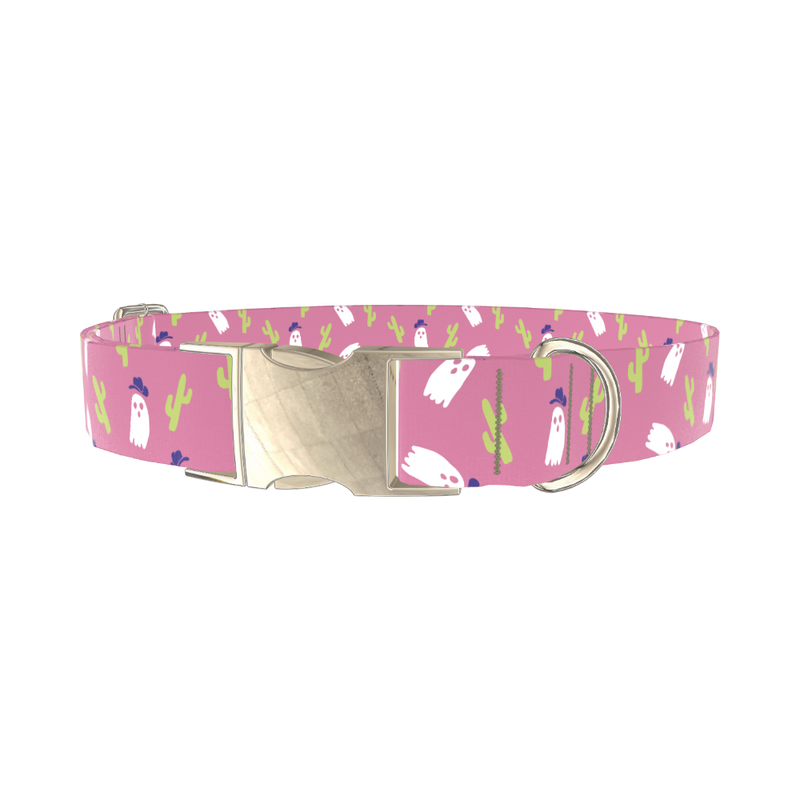 Cowboy Ghost Dog Collar - metal silver