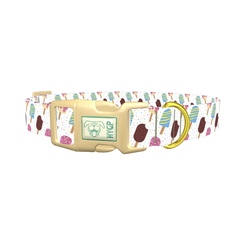 Ice Cream Treats Dog Collar - plastic gold