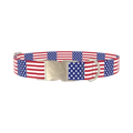 Patriotic American Flag Dog Collar - metal silver