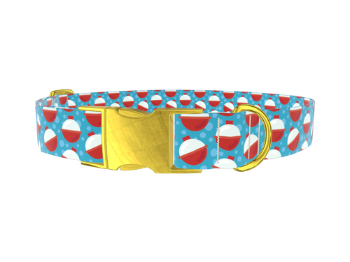 Red Bobber Pattern Dog Collar