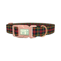 Plaid Christmas Dog Collar - plastic rose gold