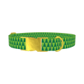Green Christmas Tree Pattern Dog Collar - metal gold