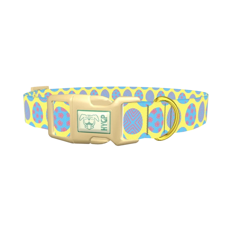 Easter Egg Pattern Dog Collar - plastic gold