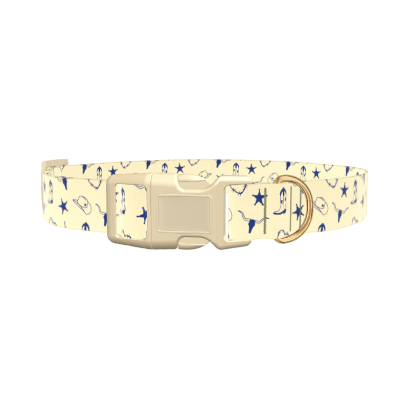 Cowboy Western Heart Dog Collar - plastic rose gold