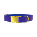 Blue Purple Gradient Dog Collar - metal gold