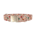 Christmas Poinsettia Dog Collar - metal silver