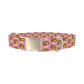 Burger Print Dog Collar - metal silver