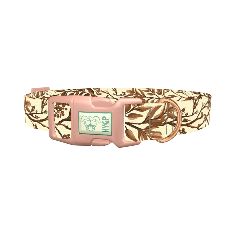Botanical Branches Dog Collar - plastic rose gold
