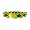Jamaican Flag Dog Collar - metal silver