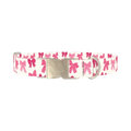 Pink Bow Dog Collar - metal silver