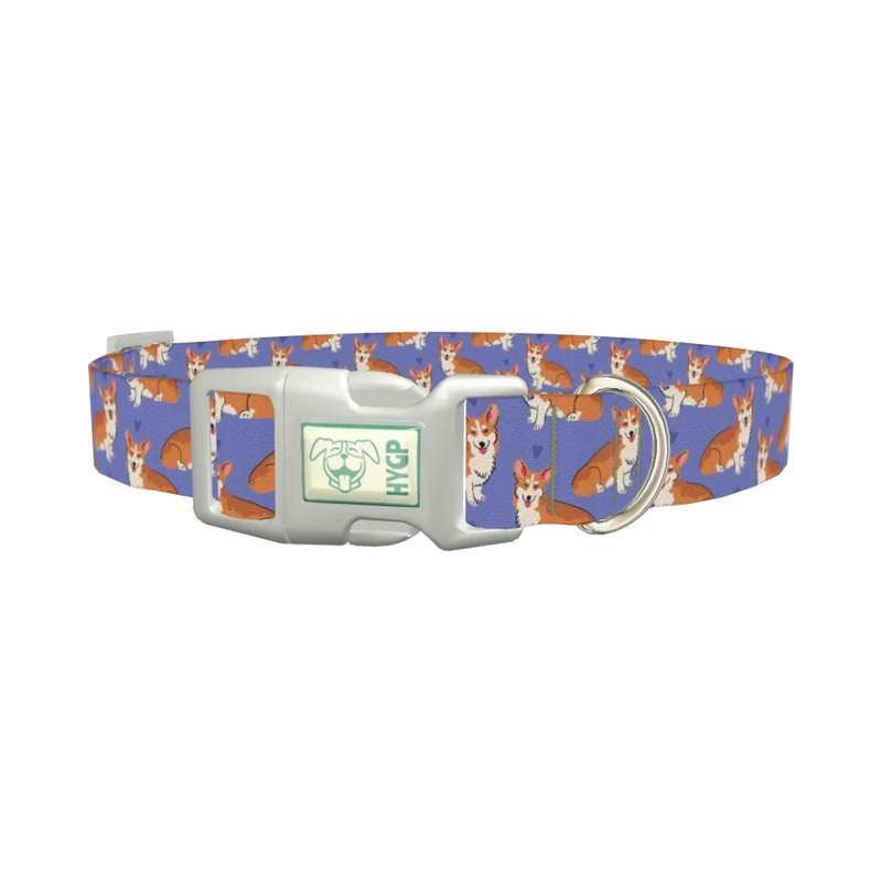 Corgi Heart Dog Collar - plastic silver