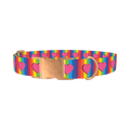 Rainbow Heart Dog Collar - metal rose gold