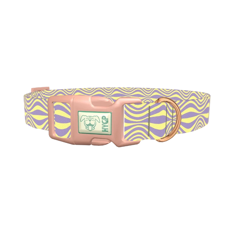 Wavy Geometric Dog Collar - plastic rose gold